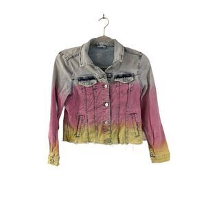 Wonder Nation tie-dyed denim jacket, girls size large
